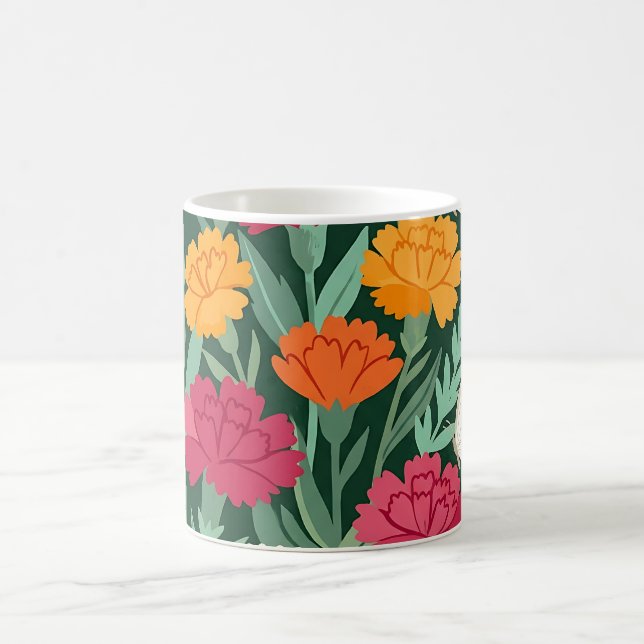 Abstrakte Nelken Schmetterlinge Kaffeetasse (Mittel)
