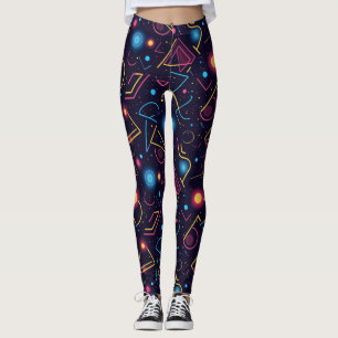 Abstrakte neon-geometrische Formdesign Leggings