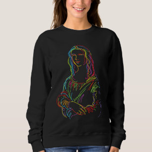 Abstrakte Neon Mona Lisa Kunstgala Sweatshirt