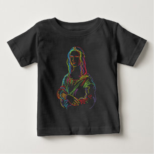 Abstrakte Neon-Mona-Lisa-Linienkunst Baby T-shirt