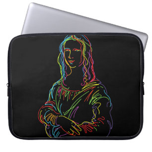 Abstrakte Neon-Mona-Lisa-Linienkunst Laptopschutzhülle