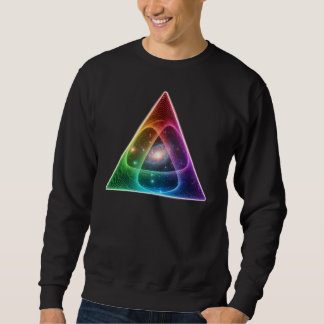 Abstrakte Neon-Regenbogen-Dreieck-Geometrie-Prisma Sweatshirt