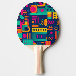 Abstrakte Neonfarben und geometrische bohemische F Tischtennis Schläger
