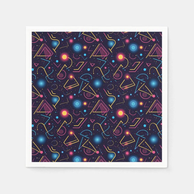 Abstrakte neongeometrische Formen Serviette (Vorderseite)