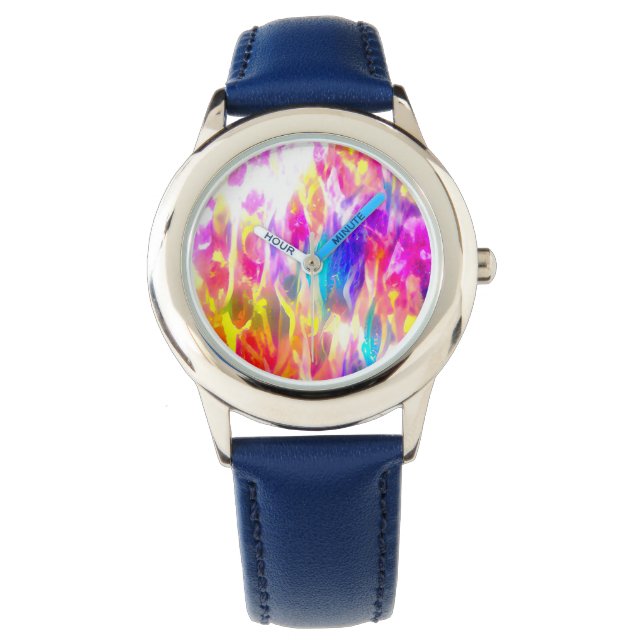 Abstrakte Neonkunst Armbanduhr (Vorderseite)