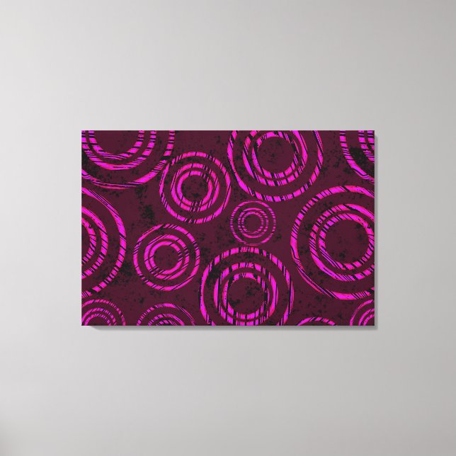 Abstrakte Neonrosa Kreise durch die Zeit Leinwanddruck (Vorderseite)