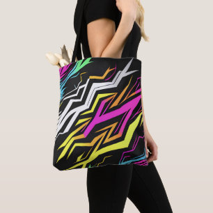 Abstrakte Neonstreifen Tasche