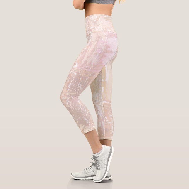 Abstrakte neutrale Mischung Capri Leggings (Links)
