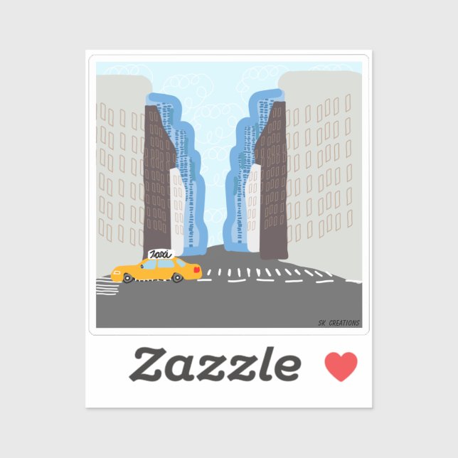 Abstrakte New York City Aufkleber (Blatt)