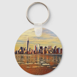 Abstrakte New York Skyline Schlüsselanhänger