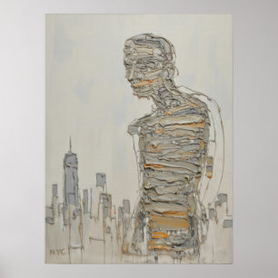 Abstrakte New Yorker Impasto-Figur Poster