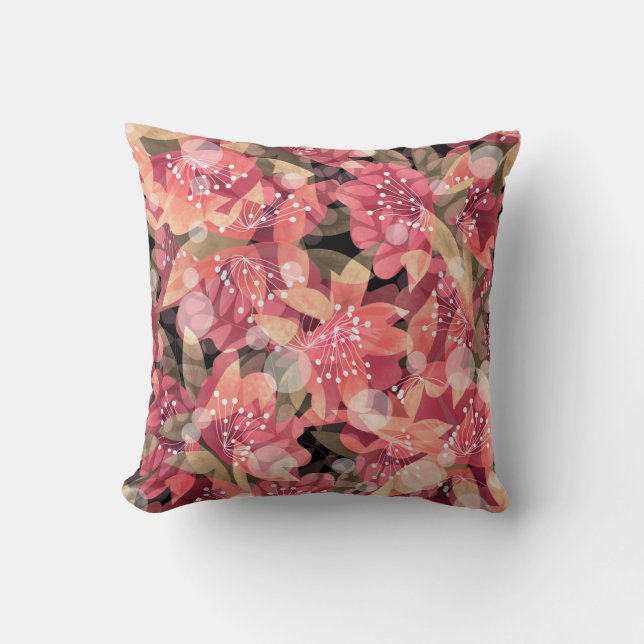Abstrakte niedliche Blume in Rosa Blumenmuster Kissen (Vorderseite)
