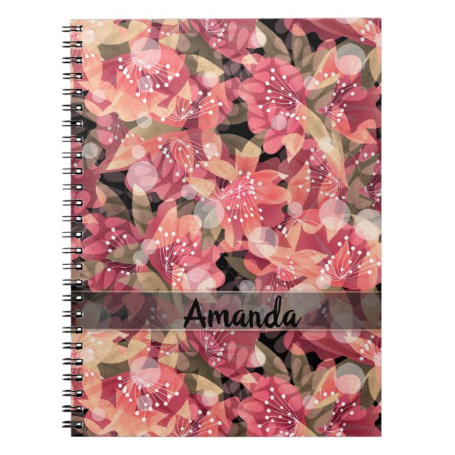 Abstrakte niedliche Blume in Rosa Blumenmuster Notizblock (Vorderseite)
