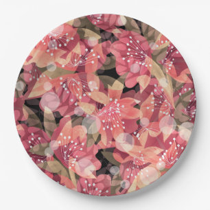 Abstrakte niedliche Blume in Rosa Blumenmuster Pappteller