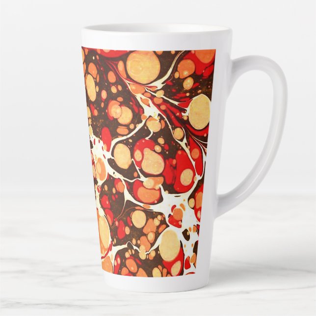 abstrakte  , niedliche, rote milchtasse (Rechts)