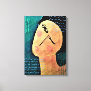 Abstrakte Night Digital Painting einer Frau Leinwanddruck