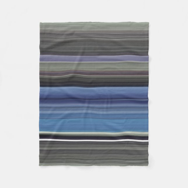 Abstrakte Nummer 1: blau und grau Fleecedecke (Vorderseite)