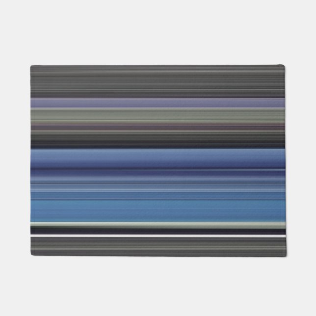 Abstrakte Nummer 1: blau und grau Fußmatte (Vorderseite)