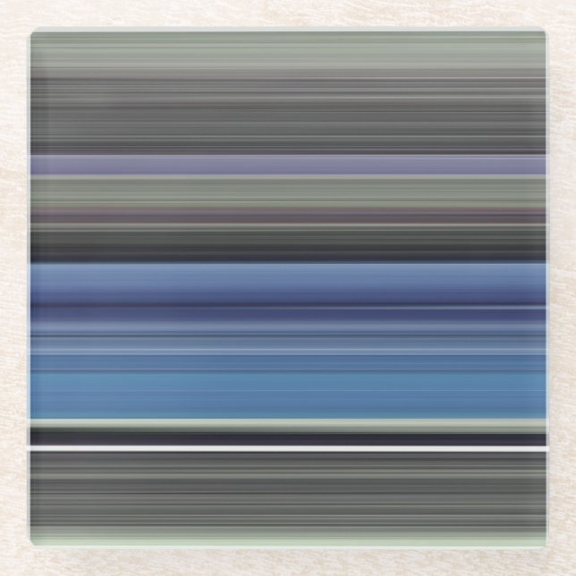 Abstrakte Nummer 1: blau und grau Glasuntersetzer (Vorderseite)