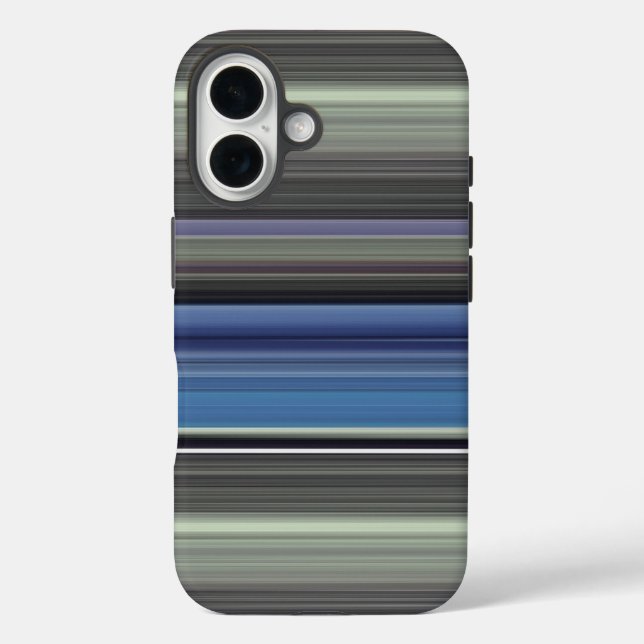 Abstrakte Nummer 1: blau und grau iPhone 16 Hülle (Rückseite)