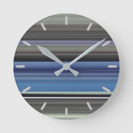 Abstrakte Nummer 1: blau und grau Runde Wanduhr