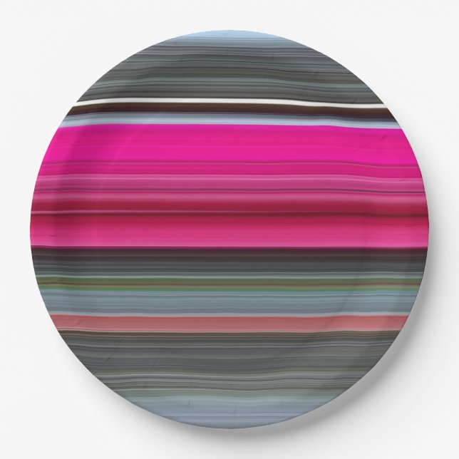 Abstrakte Nummer 1: Getreide und Grau Pappteller (Vorderseite)