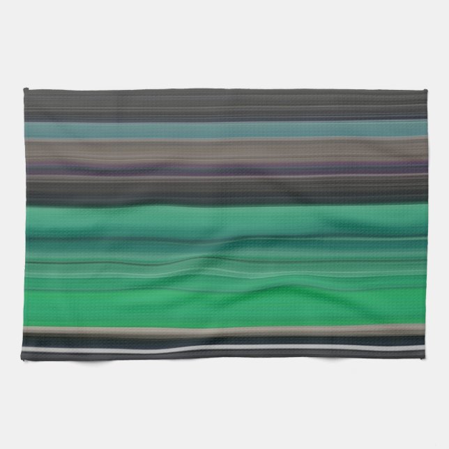 Abstrakte Nummer 1: grün und grau Geschirrtuch (Horizontal)