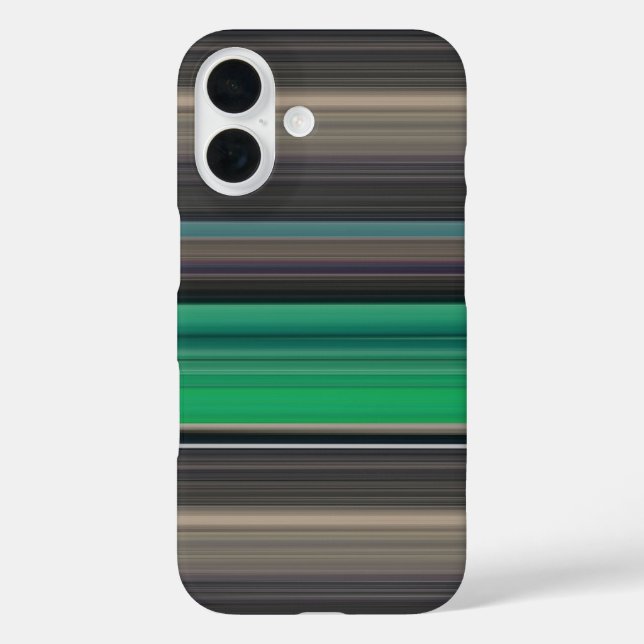 Abstrakte Nummer 1: grün und grau iPhone 16 Hülle (Rückseite)