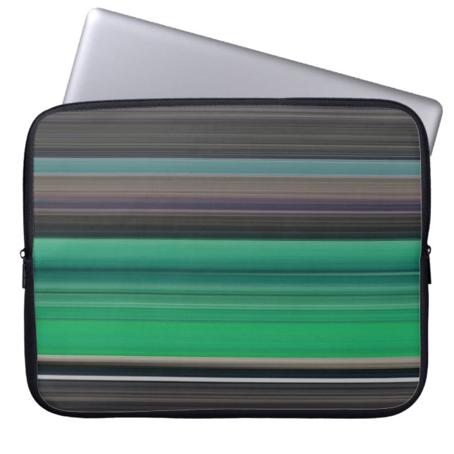 Abstrakte Nummer 1: grün und grau Laptopschutzhülle (Vorderseite)