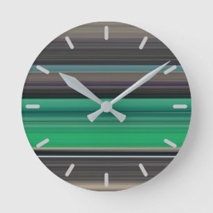 Abstrakte Nummer 1: grün und grau Runde Wanduhr