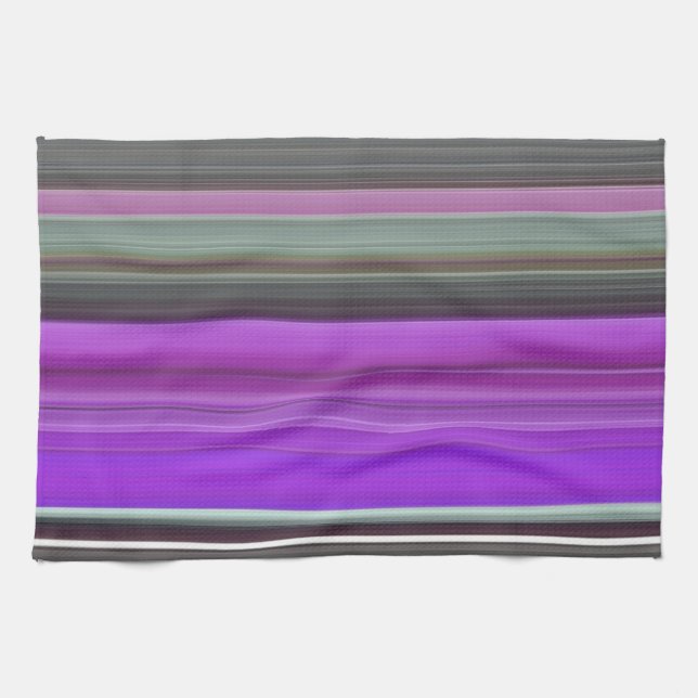 Abstrakte Nummer 1: Lila und grau Geschirrtuch (Horizontal)