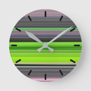 Abstrakte Nummer 1: Limon und grau Runde Wanduhr