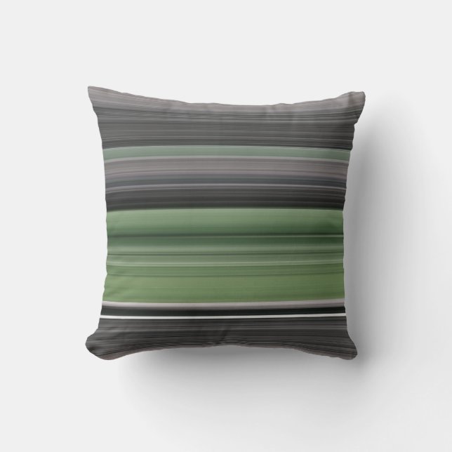 Abstrakte Nummer 1: Olive green und grau Kissen (Vorderseite)