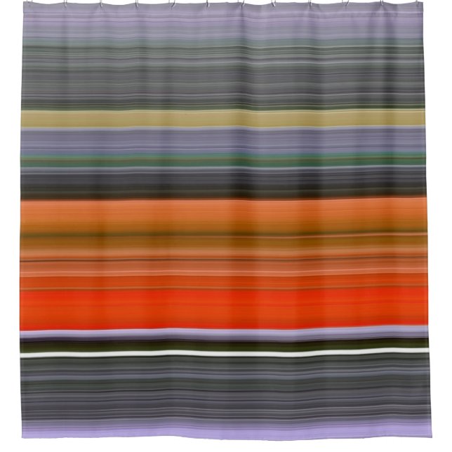 Abstrakte Nummer 1: Orange und Grau Duschvorhang (Vorderseite)