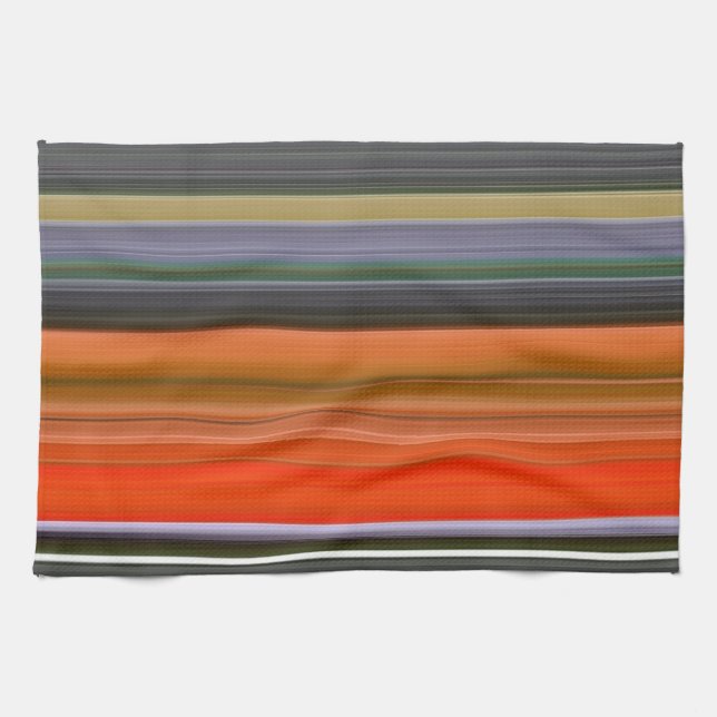 Abstrakte Nummer 1: Orange und Grau Geschirrtuch (Horizontal)