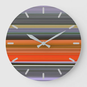 Abstrakte Nummer 1: Orange und Grau Große Wanduhr