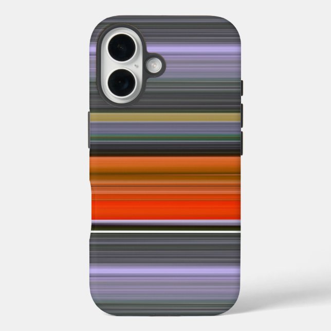 Abstrakte Nummer 1: Orange und Grau iPhone 16 Hülle (Rückseite)