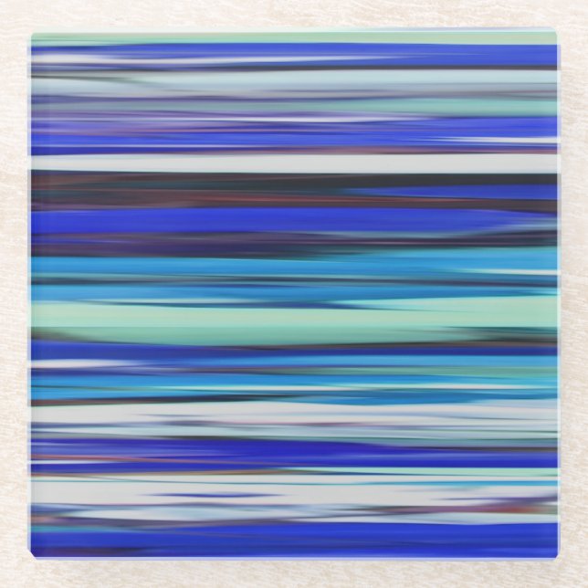 Abstrakte Nummer 2: Blaue Unschärfe Glasuntersetzer (Vorderseite)