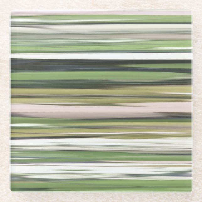 Abstrakte Nummer 2: Olive green verschwur Glasuntersetzer (Vorderseite)