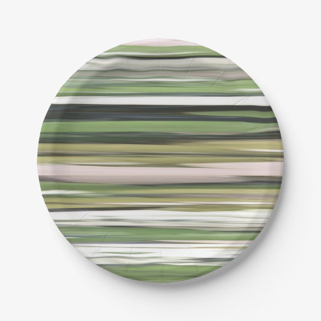 Abstrakte Nummer 2: Olive green verschwur Pappteller (Vorderseite)