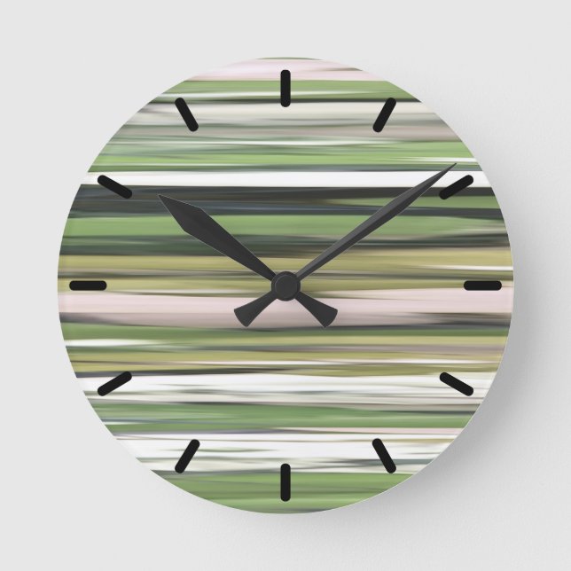 Abstrakte Nummer 2: Olivgrün Runde Wanduhr (Vorderseite)
