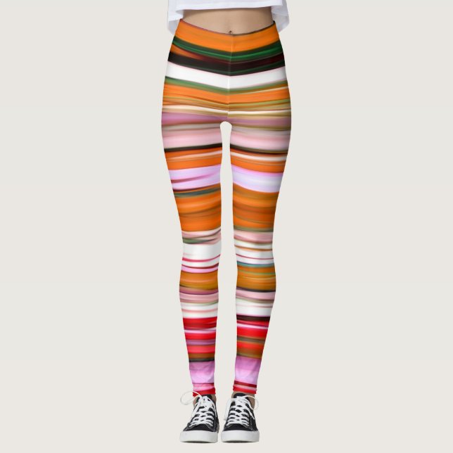 Abstrakte Nummer 2: Orangefarbene Unschärfe Leggings (Vorderseite)