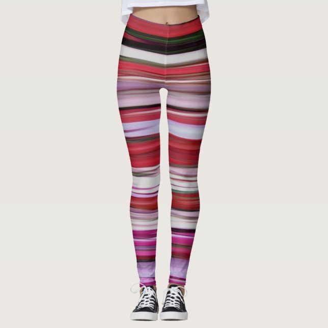 Abstrakte Nummer 2: Rote Unschärfe Leggings (Vorderseite)