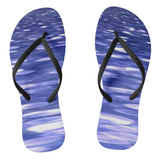Abstrakte Nummer 3: Blauschimmer Flip Flops (Fußbett)