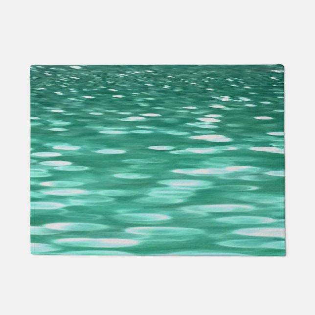 Abstrakte Nummer 3: Green Shimmer Fußmatte (Vorderseite)