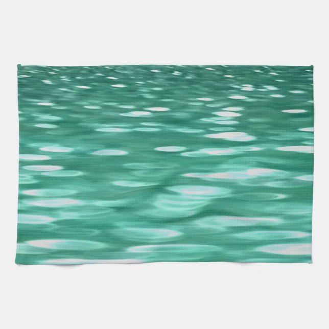 Abstrakte Nummer 3: Green Shimmer Geschirrtuch (Horizontal)