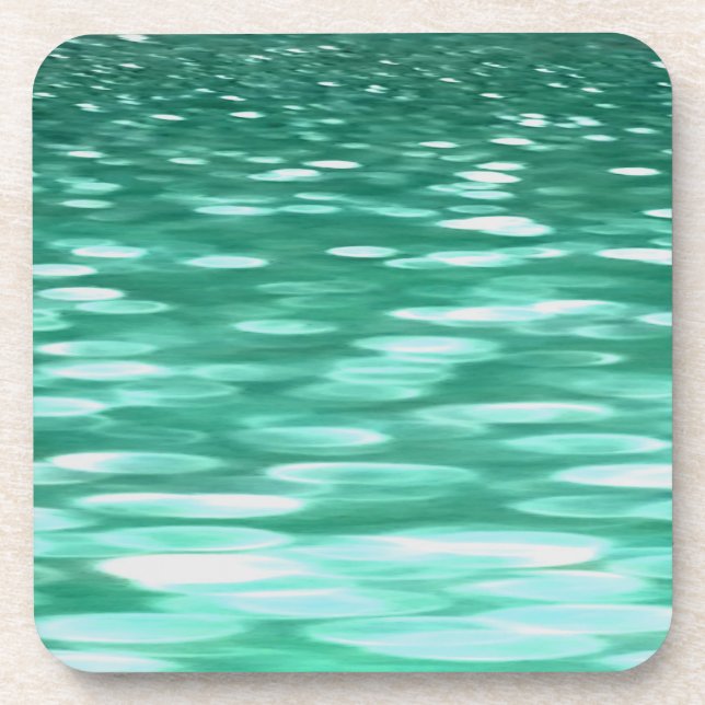 Abstrakte Nummer 3: Green Shimmer Getränkeuntersetzer (Vorderseite)