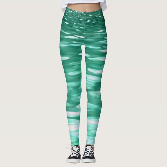 Abstrakte Nummer 3: Green Shimmer Leggings (Vorderseite)