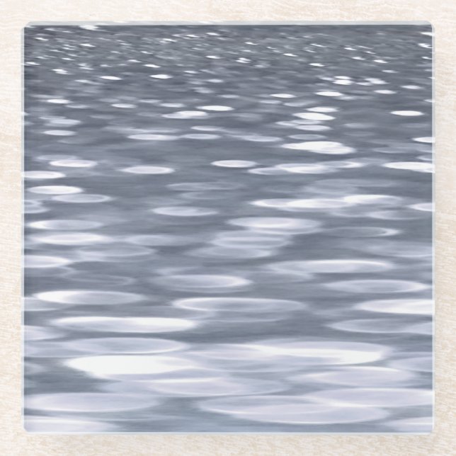 Abstrakte Nummer 3: Gunmetal-Schimmer Glasuntersetzer (Vorderseite)