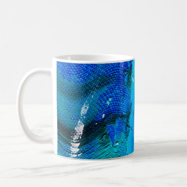Abstrakte Ölfarbe Textur auf Leinwand, Hintergrund Kaffeetasse (Links)